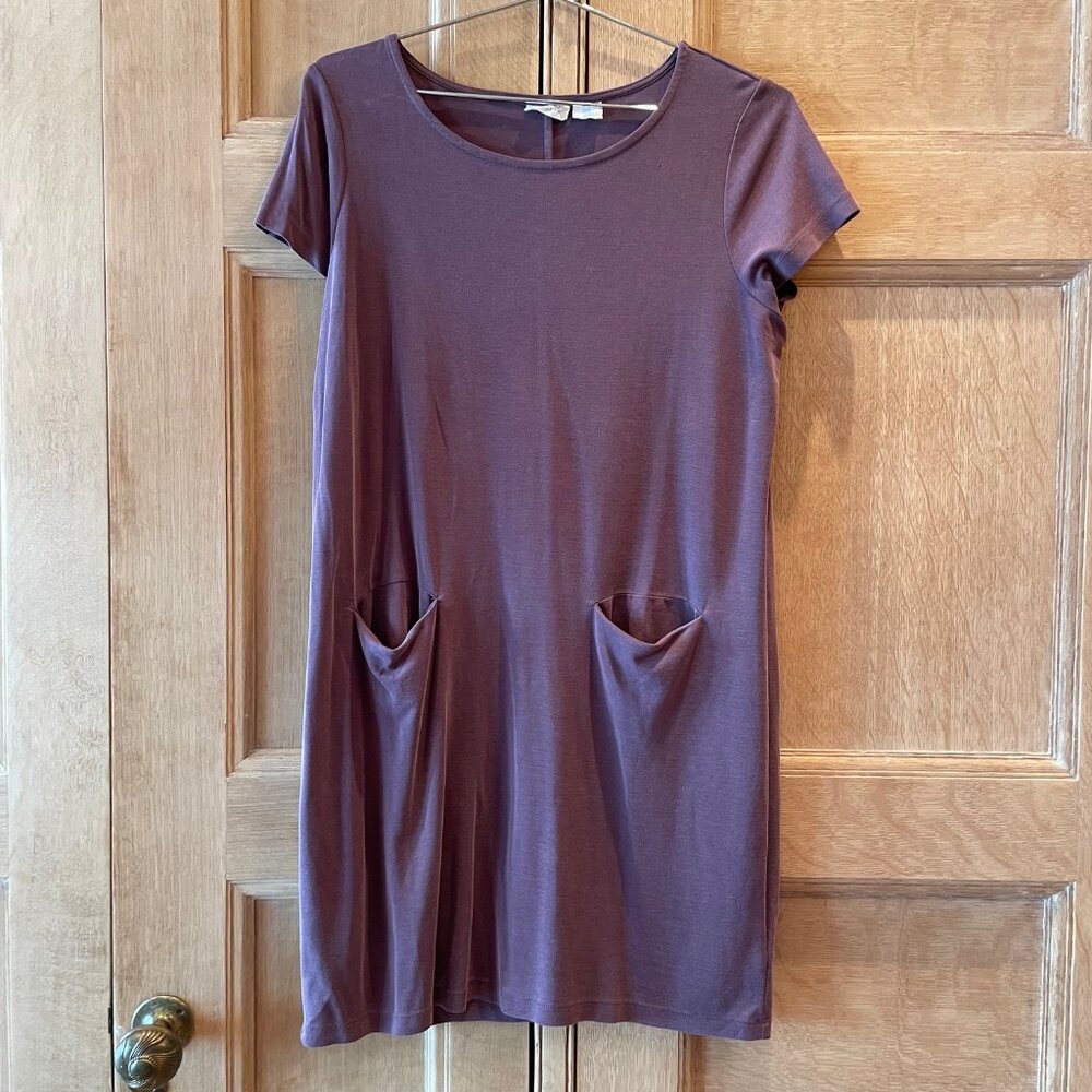 Sigrid Olsen Casual Light Plum-Colored Dress with Pockets, Size M